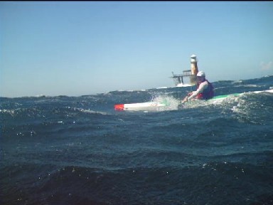 Jean Austin, cruising near the lighthouse
